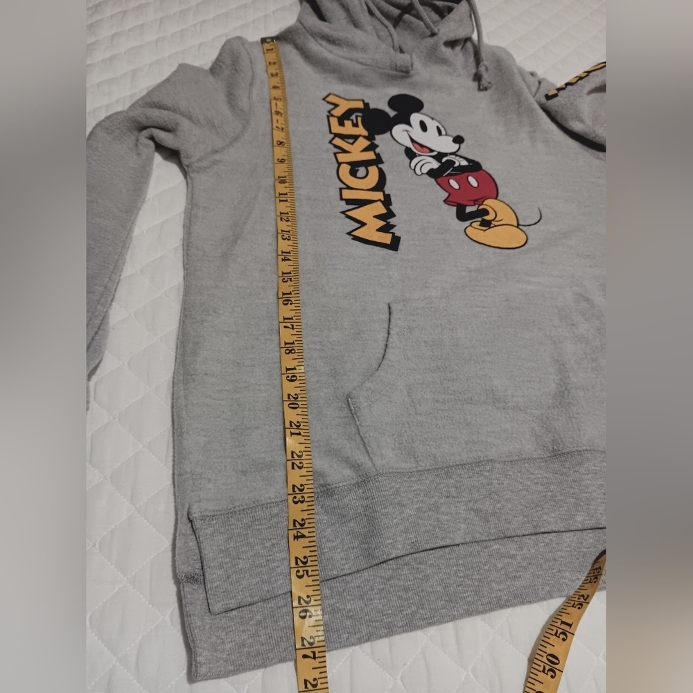 NWT Disney Mickey Mouse Gray Cotton Hoodie Sweater Juniors Size L - Picture 8 of 12